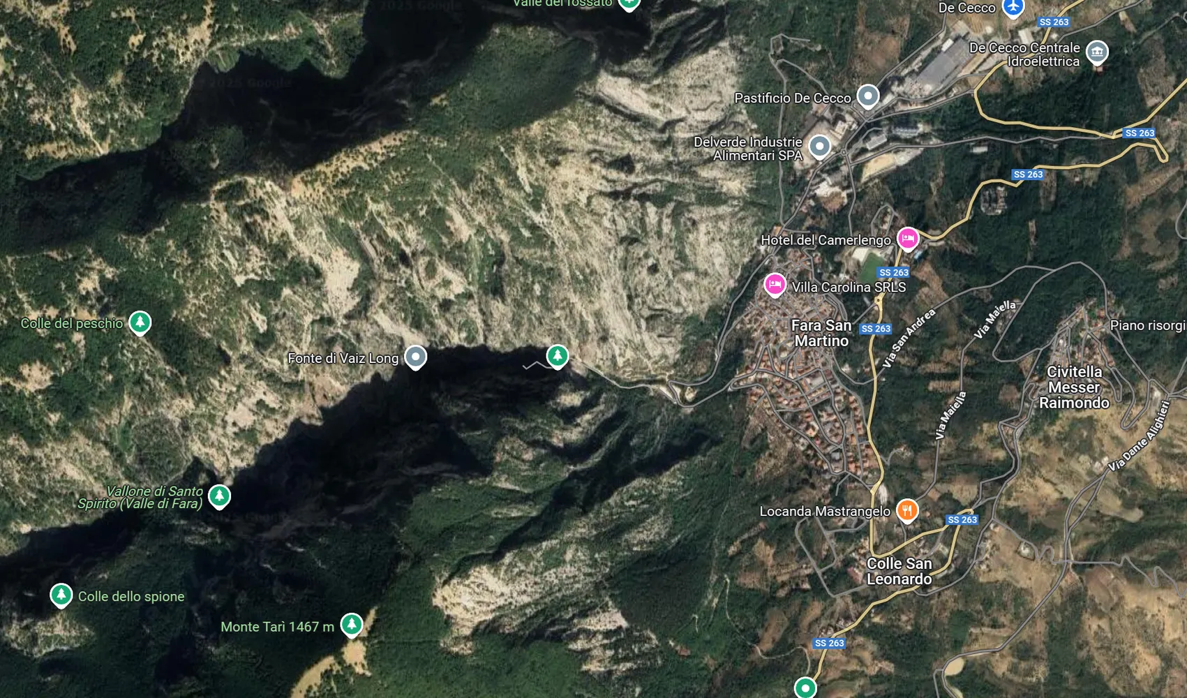 Mappa delle Gole di San Martino